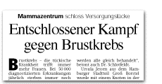 Entschlossener Kampf gegen Brustkrebs Mammazentrum schloss Versorgungslücke